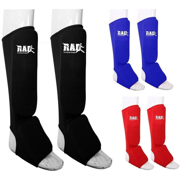 RAD MMA Shin Instep Foam Pad, Elastic clot, Support Boxing Leg Guards