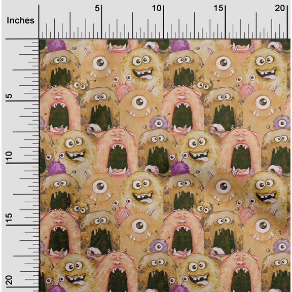 oneOone Cotton Jersey Brown Fabric Halloween Quilting Supplies Print Sewing Fabric By The Yard 58 Inch Wide