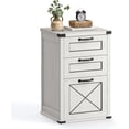 thumbnail image 2 of Lateral File Cabinet, Filing Cabinet with 2 Drawers, Printer Stand, 2 Open Compartments, Fit A4, Letter Size, Hanging File Folders, for Home Office, Farmhouse Style, Rustic White UOFC049T73, 2 of 2