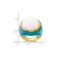 thumbnail image 2 of Sterling Silver Gold-plated White Agate Cocktail Ring with Cubic Zirconia (CZ) (CZ) for Women, 2 of 5