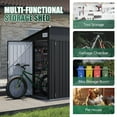 thumbnail image 3 of Clouddwell 8ft x 6ft Heavy-Duty Metal Storage Shed with 3 Doors, Lockable Lean-To Design, Weatherproof for Garden & Tools (Black), 3 of 9
