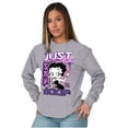 thumbnail image 5 of Kanji Style Cartoon Just Say Boop Women's Long Sleeve T Shirt Brisco Brands S, 5 of 6