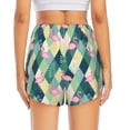 thumbnail image 4 of Uemuo Flamingo Pattern Women's Athletic Shorts High Waisted Running Shorts with Liner Pockets Gym Elastic Workout Shorts-X-Large, 4 of 9