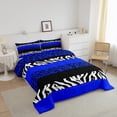 thumbnail image 3 of Erosebridal Blue Cheetah Print Bedding Sets Queen with Comforter, Rustic Animals Duvet Insert, Zebra Room Decor, Reversible 3-Piece, 3 of 7