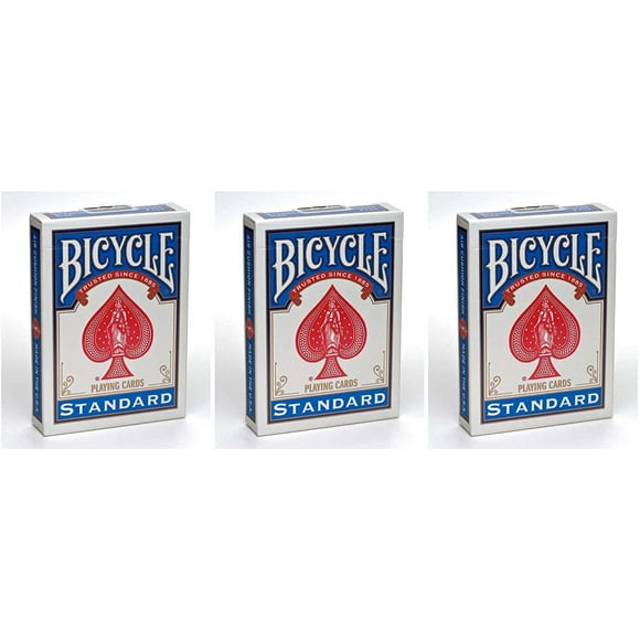 Bicycle Poker Playing Cards - Standard Size - 52 Cards in Each Deck - Pack of 3