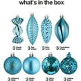 thumbnail image 7 of Acid Blue Christmas Ball Ornaments for Christmas Decorations - 24 Pieces Xmas Tree Shatterproof Ornaments with Hanging Loop for Holiday and Party Decoration (Combo of 8 Ball and Shaped Styles), 7 of 7