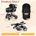 thumbnail image 6 of babyeap Baby Stroller,2 in 1 Lightweight Travel Stroller,Compact Foldable Stroller for Toddler with Reversible,Black, 6 of 12