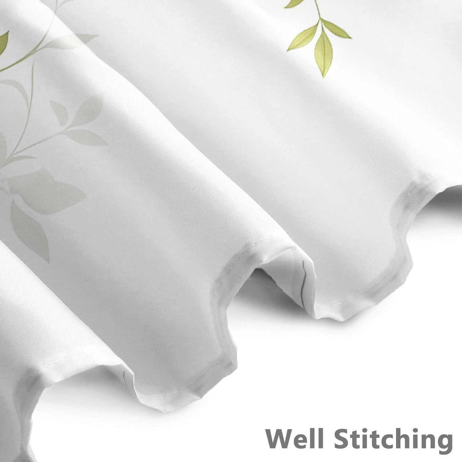 72x84 Inches Green Leaves Shower Curtain Watercolor Abstract Leaf Branch Nature Plant Bath Curtain Botanical Fabric Shower Curtain for Bathroom Decor Set Polyester Waterproof with Hooks