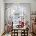 thumbnail image 5 of Christmas Snowman Sheer Curtains 108 Inches Long, Xmas Balls Winter Gift Holiday Light Filtering Window Curtains for Living Room/Bedroom, Rod Pocket Voile Sheer Curtain Drapes, 52"W x 108"L, 2 Panels, 5 of 9