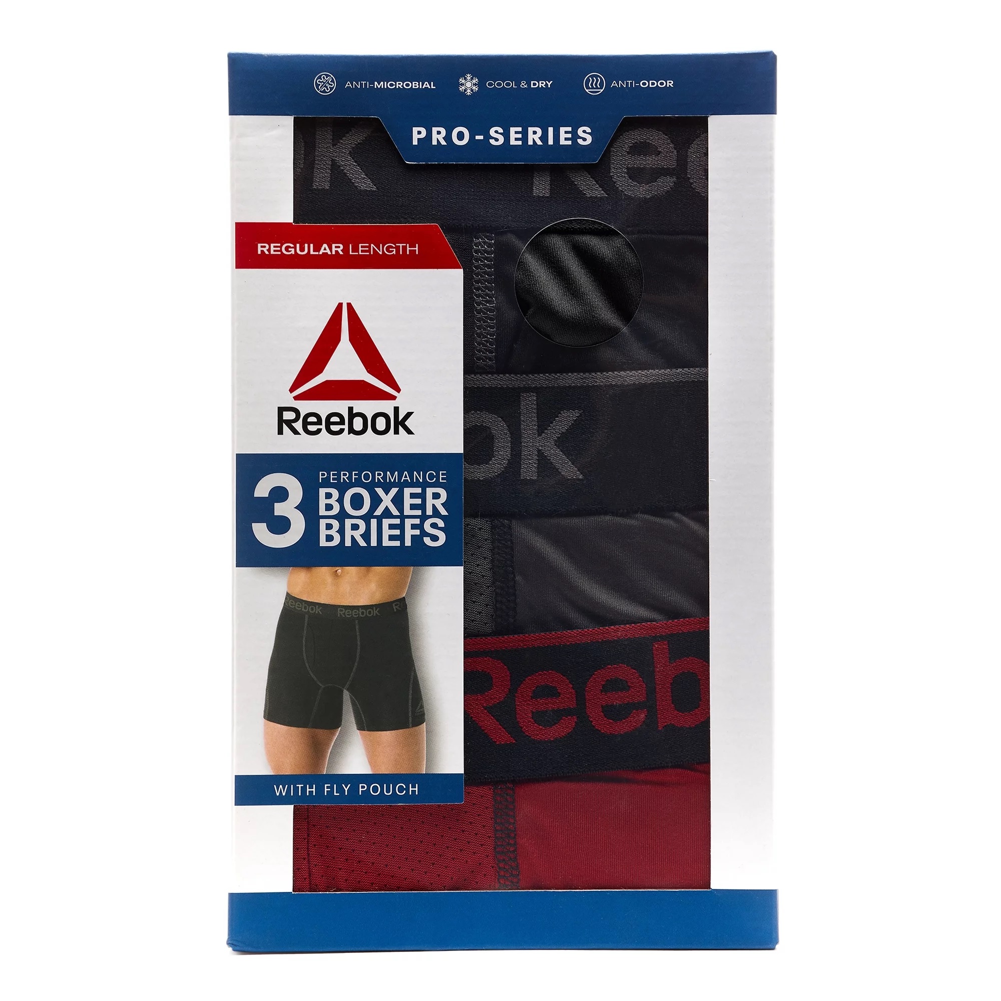 Reebok Men's Pro Series Performance Boxer Brief, 3 Pack - image 2 of 13