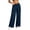 (NEW9)Navy, variant on ThriftyPlait Women's Wide Leg Cotton Pants Casual Drawstring Elastic Waist Trousers Loose Fit Flowy Palazzo Pants for Daily