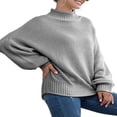 thumbnail image 4 of Automne Hiver Femmes Col Roulé Pull à Manches Longues en Vrac Gros Pull en Tricot, 4 of 7