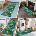 thumbnail image 5 of 2'x6' Rug Runners for Hallways Kitchen, Summer Tropical Leaves Non Slip Entryway Beside Floor Carpet Runner, Blue Green Botanical Leaf Plants Laundry Room Bedroom Throw Rugs Mat for Family Pet, 5 of 8