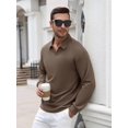 thumbnail image 5 of COOFANDY Long Sleeve Polo Shirts for Men Knit Polo Sweater Lightweight Ribbed Pullover Sweater for Men Casual Collared Shirts for Daily Life, Business and Sports in Autumn and Winter, 5 of 7