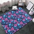 thumbnail image 3 of blue Skull flower pink Shaggy Area Rug, Rugs for Living Room Bedroom Non Slip Door Mat Indoor Carpet Machine Washable Nursery Home Decor Floor Mats for Entryway 60x39in-#, 3 of 5