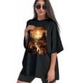 thumbnail image 3 of Plus Size Shirt for Women Black Tops for Women Short Sleeves Shirt for Women Village T Shirt Crewneck Shirt for Women XL, 3 of 5