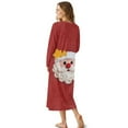 thumbnail image 2 of SEANATIVE Women's Christmas Nightgowns Soft Button Front Sleep Shirt Long Sleeve Night Gown Fall Winter Pajama Dress Cozy Full-Length Nightwear for Home Bedroom, 3XL, Santa Claus Star Red, 2 of 7