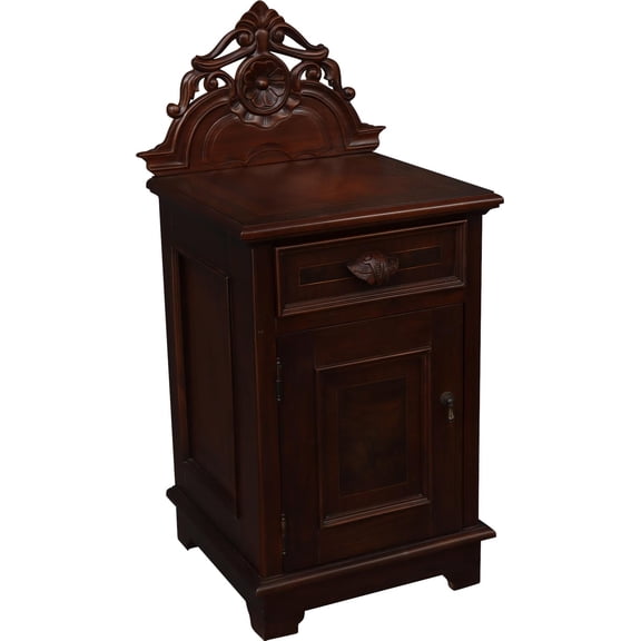 Victorian Style Mahogany Nightstand | Elegant Bedroom Decor