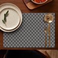 thumbnail image 4 of Gray and Black Checkerboard Pattern Summer Placemats Table Placemats Set Of 6-Linen Kitchen Washable Placemats Table Mats 11.8"x17.7" Non-Slip Heat Resistant, 4 of 5