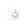 thumbnail image 3 of Sterling Silver Rhodium-plated 20mm Round Leaf Floral Locket, 3 of 3