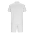 thumbnail image 5 of Stamzod Mens Vacation Outfits Solid Color Turndown Short Sleeve Shirts and Casual Shorts Set Plus Size Summer Sweatsuits for Men White C XL, 5 of 6