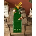 thumbnail image 4 of St. Patricks Day Table Runner, Linen Burlap Green Clover Table Runners 120 Inches Long, Rustic Table Runner for Dresser, Party, Living Room, Dining Table Decor 13"x120", 4 of 6