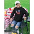thumbnail image 2 of 4Th July Flag Fireworks Hoodie Women -Image by Shutterstock, Female Small, 2 of 4