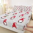 thumbnail image 3 of Homewish Gnome Santa Claus Queen Sheet Sets for Kid, Grey Dreamy Winter Snow Flat Sheet, Merry Christmas Queen Fitted Sheet, Ultra Soft Bedroom Decor, 4 Pieces, 3 of 7