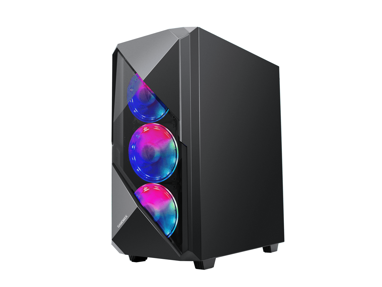 Gamemax Revolt ARGB Gaming Mid-Tower PC Case Tempered Glass, FanS Included  Supports Up to ATX