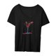 thumbnail image 5 of Camiseta de verano para mujer con estampado gráfico, camiseta básica informal para el trabajo, caminar a diario L Yuyangstore camiseta de mujer, 5 of 8