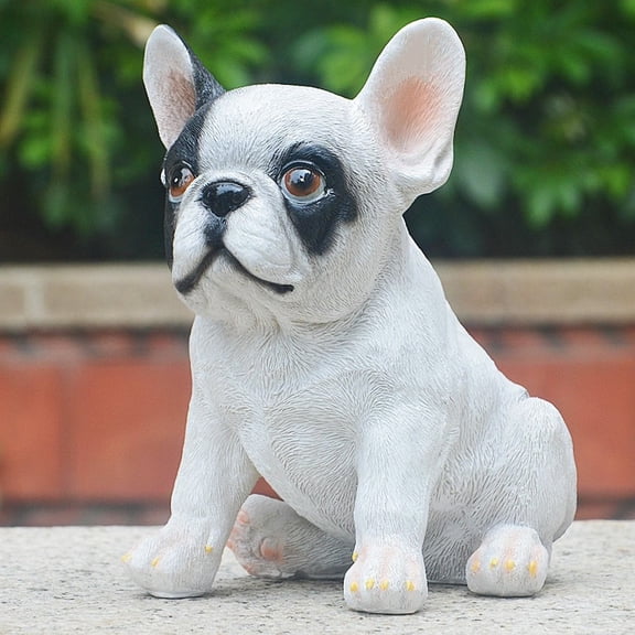 Fall Decor Sculpture DecorBulldog Garden Statue Outdoor Figurine Realistic Lifelike Resin English British Crafts Collectibles Dog Lover Gift Patio Courtyard Ornament Home