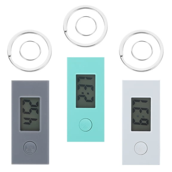 Masteelf 3pcs Small Digital Pocket Watches with Keychain Portable Hanging Watches