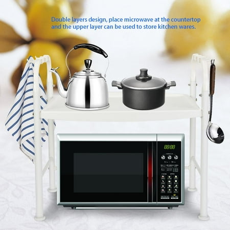 Anauto Ivory White Microwave Oven Rack Stand Household Kitchen