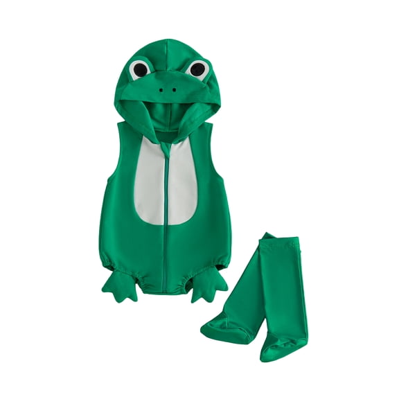 RUINIXCW Newborn Baby Girl Boy Halloween Costume Infant Spring Summer Fall Winter Cosplay Outfit Sleeveless Hooded Zipper Romper Stockings Set
