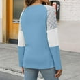 thumbnail image 5 of Lmnyox Women's Long Sleeve T Shirt Color Block Crew Neck Basic Tee Dropped Shoulder Casual Loose Shirts Tops, 5 of 7