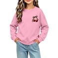 thumbnail image 6 of UKHCCC Boys Girls Cherry Leopard Bow Crewneck Sweatshirt, Oversized Long Sleeve Graphic Pullover for Kids Ages 1-13, Casual Fall Winter Top, 6 of 7