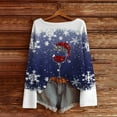 thumbnail image 5 of Arlun Ugly Christmas Sweaters for Women 2025 Funny Xmas Graphic Printed Knit Sweater Long Sleeve Loose Crewneck Pullover Tops Fall Winter Soft Comfy Warm Holiday Sweatshirts Dark Blue L, 5 of 5