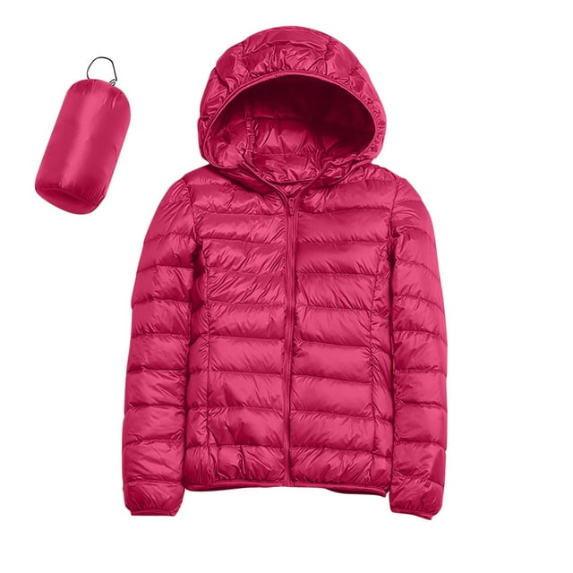 Manteau d'Hiver Léger et Chaud pour Femmes avec Capuche, Coupe-Vent, Isolation Recyclée, Veste Courte Ajustée en Duvet Blanc pour Temps Froid