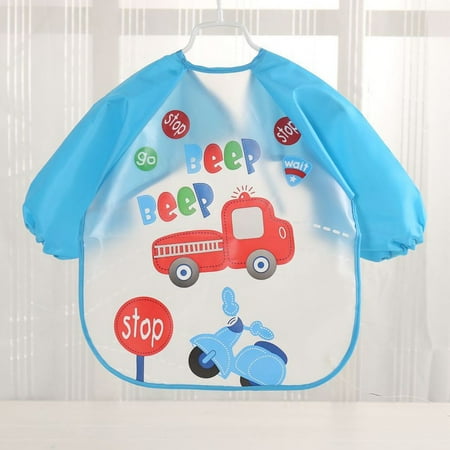 

TANGNADE Baby Toddler Boy Girl Long Sleeve Letter Waterproof Feeding Art Apron Bib Smock