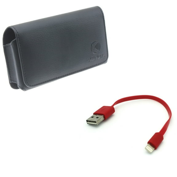 Case Belt Clip w Short USB Cable for iPhone 8/7/6S/6 - Leather Swivel Holster Loops Cover, Charger Cord Power Wire Fast Charge for iPhone 8/7/6S/6 Models