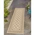 thumbnail image 4 of Unique Loom Outdoor Trellis Collection Area Rug - Stars (2' 2" x 6' Runner Beige/Brown), 4 of 7