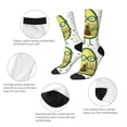 thumbnail image 3 of Picia Avocado with Glasses Print Athletic Socks for Men & Women – Cushioned Moisture-Wicking Crew Socks for Sports, Running, and Training, Soft & Breathable Size 5-11, 3 of 6