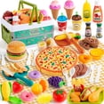thumbnail image 1 of Set de comida Pretend Play KODATEK de 78 piezas con cesta de almacenamiento para niños, 1 of 6