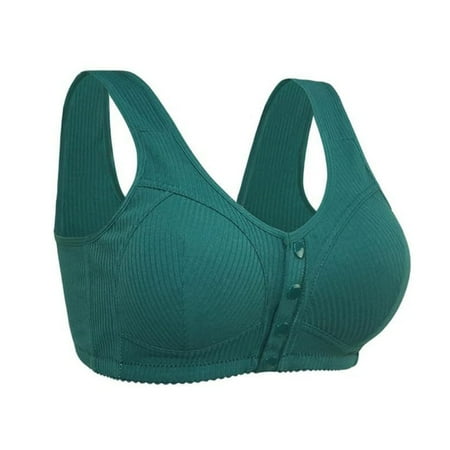 Nisorays Women s Front Closure Bras Seamless Plus Size Plunge Wireless Comfortable Bra Dark Green 48