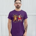 thumbnail image 3 of Tee Hunt Santa Claus and Rudolph Dab Dance T-Shirt Merry Christmas Xmas Men's Tee, Purple, Large, 3 of 5