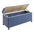 thumbnail image 6 of Furniture of America Azur Rattan 2pc Storage Bench and Serving Cart Set in Navy, 6 of 16