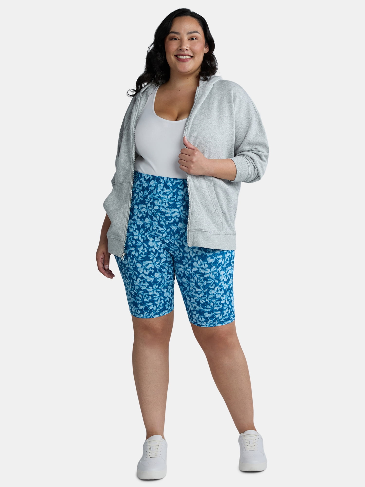 Terra & Sky Women’s Plus Size Bike Shorts, 10" Inseam, 2-Pack, Sizes 0X-5X
