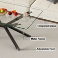 thumbnail image 5 of 39.37" Rectangular Clear Tempered Glass Coffee Table,Stylish Design with Black Metal Legs, Coffee Table for Living Room, 5 of 10