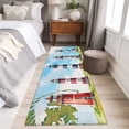 thumbnail image 5 of Oil Painting Texture Washable Runner Rugs 2'x6', Watercolor Ocean Lighthouse Low Pile Throw Entryway Rug Non-Slip Sturdy Edge Binding Carpet for Indoor Bedside Entrance Bedside, 5 of 9