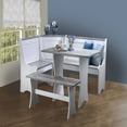 thumbnail image 7 of Linon Cherry Grove 3-Piece Coastal Corner Breakfast Nook Dining Set with Storage, White/Greywash, 7 of 7